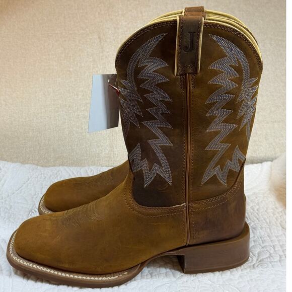 Justin Men\'s Brown 11D NWT Big Bucks Western Cowboy Leather Riding Work Boots main image 9